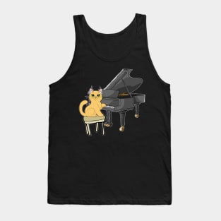 Piano Music Cat T-Shirt Funny Pet Gift Idea Tank Top
